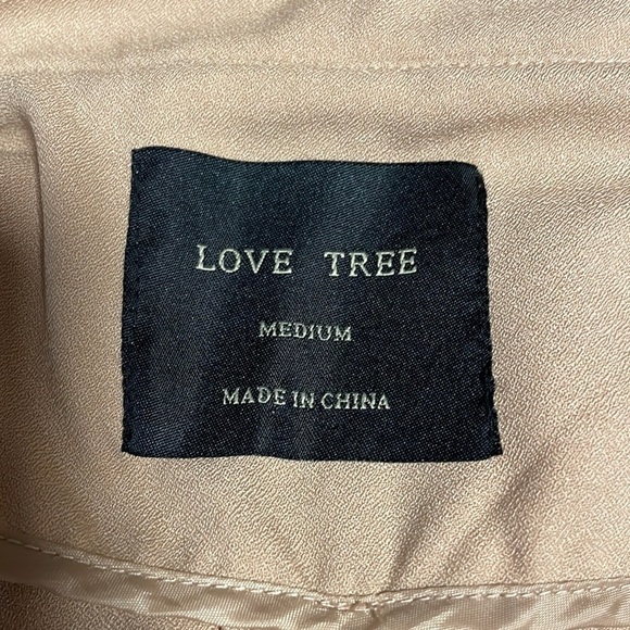 Minimalist Trench Love Tree Open Tan Jacket Longline Utility Oversize Loose Med - Picture 12 of 13